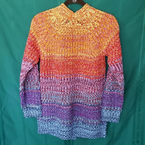 NEW! 525 America Born in Brklyn Rainbow Marled Cardigan Sweater Size XS NWT! - Picture 3 of 16